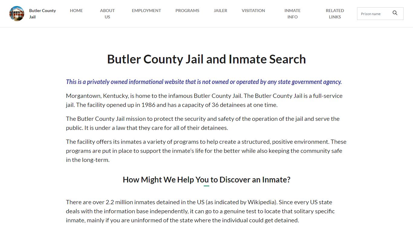 Butler County Jail, KY - Inmate Search, Visiting Hours and Rules